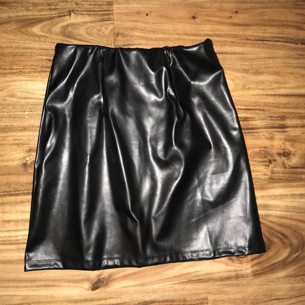 leather mini skirt